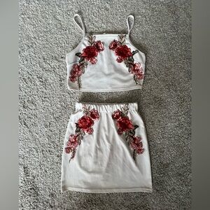 Floral Embroidered Two-Piece Set🌹